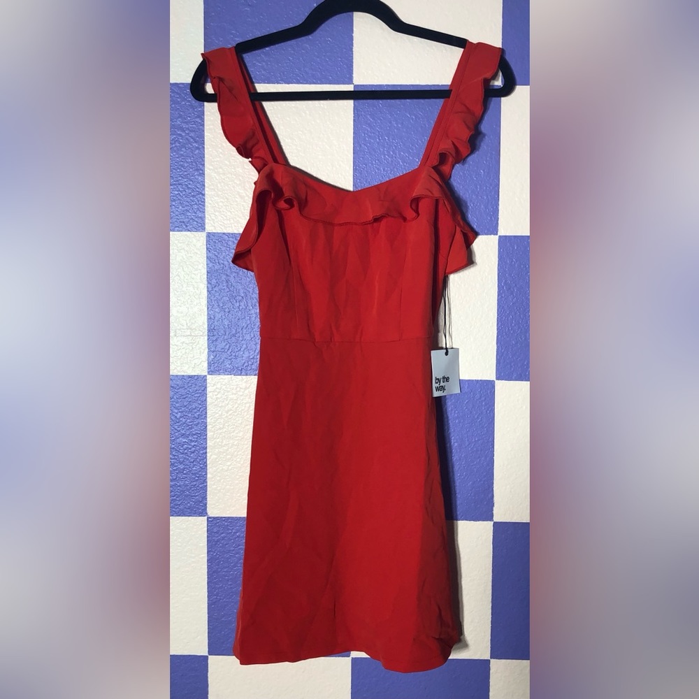 NWT By the way. Ruffle Peyton Cami Mini Dress in Poppy - Size S